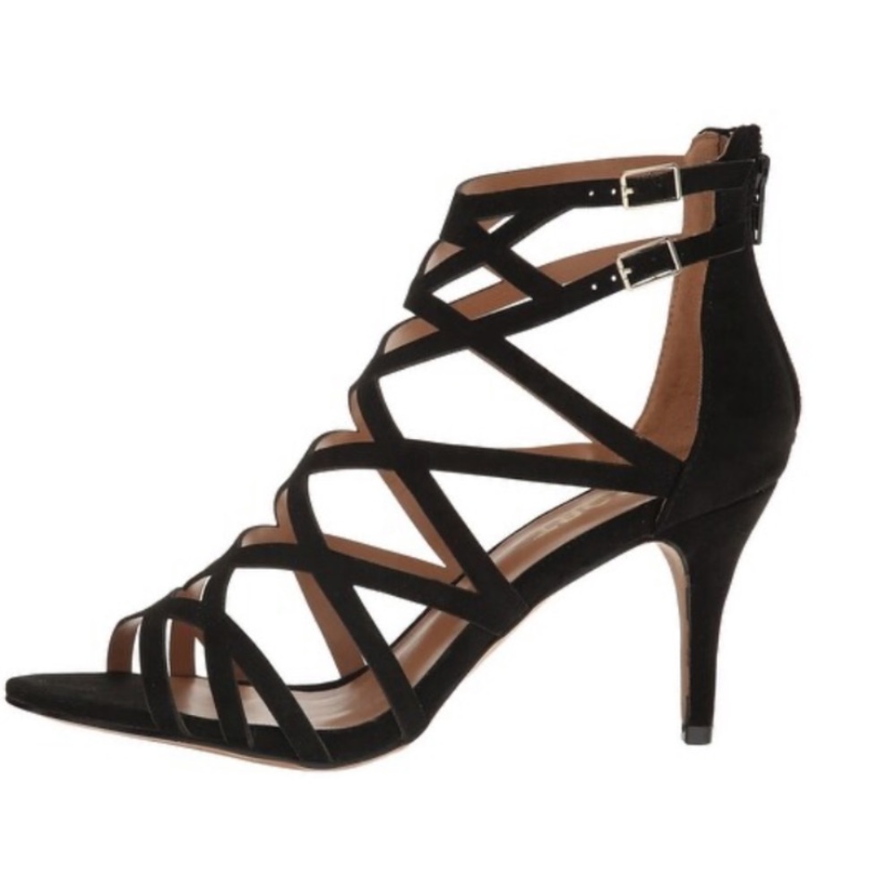 EUC Report Kareena Black Strappy Heels
